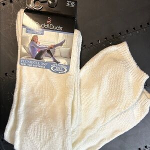 Cuddl Duds Cream Plushfill Over-the-Knee Socks